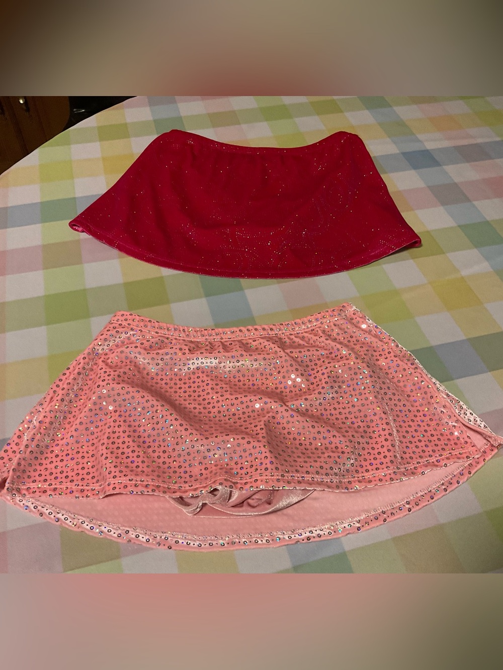 Pink Sequin and Girl’s Sparkle figure skating Skirt